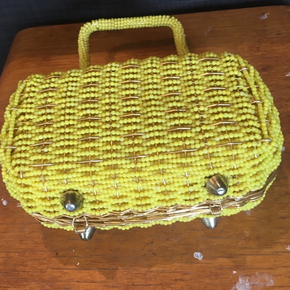 SOLD🚫VINTAGE Walborg 60s/70s Woven Beaded Mini Bag - Picture 5 of 6